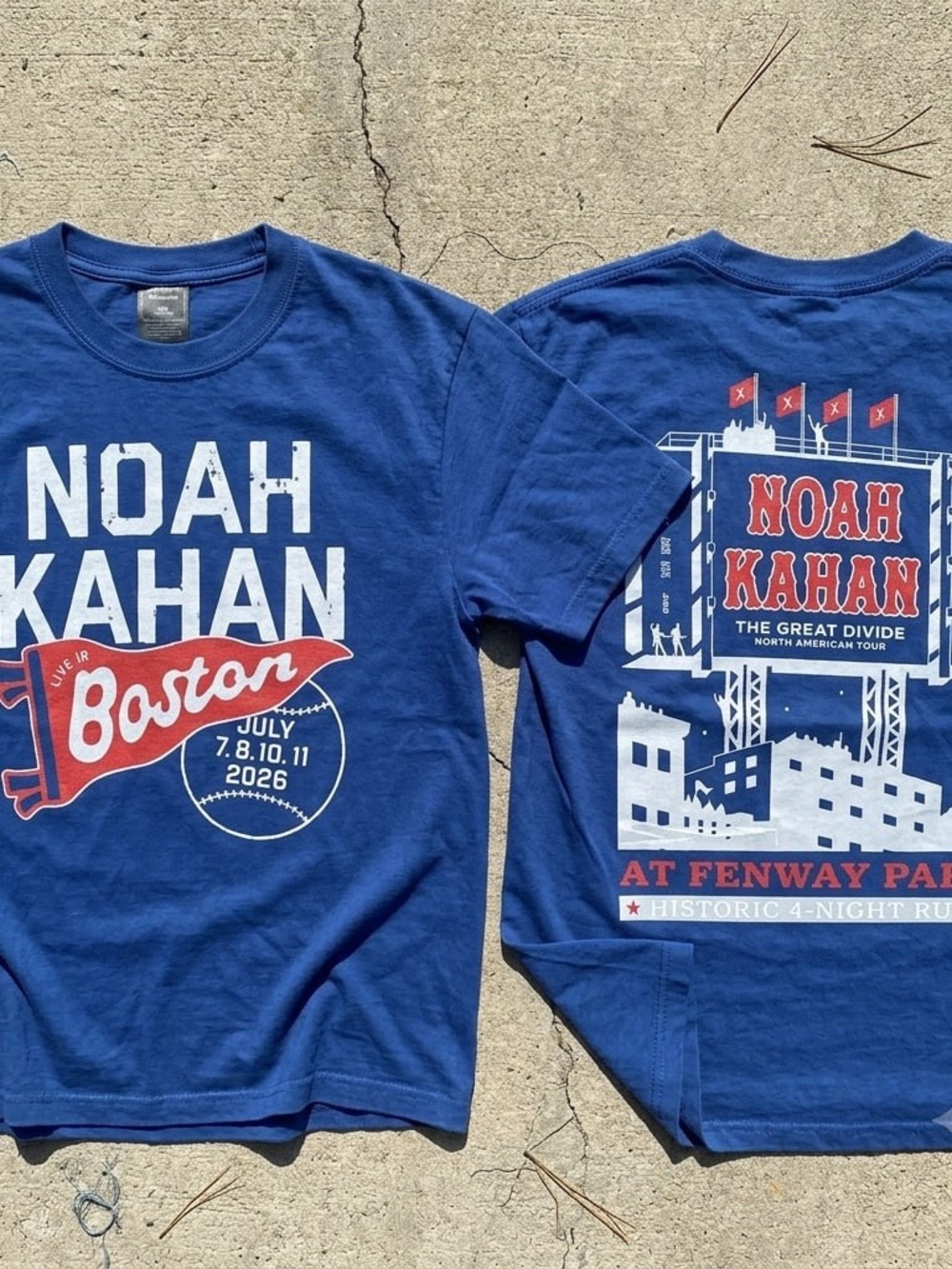 Noah Kahan Boston Blue Short Sleeve Tour T-Shirt